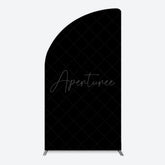 Aperturee - Aperturee Elegant Solid Color Black Theme Party Half Moon Arch Backdrop